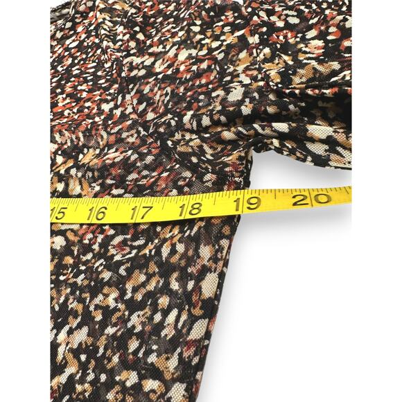 Willow & Root Abstract Print Long Sleeve Sheer Top Size Large - Picture 6 of 8